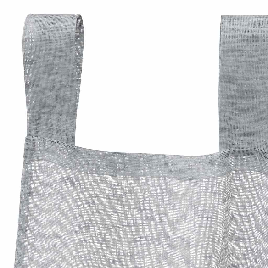 Cortina de Voile 2 pcs Cinzento escuro 140x225cm Poliéster