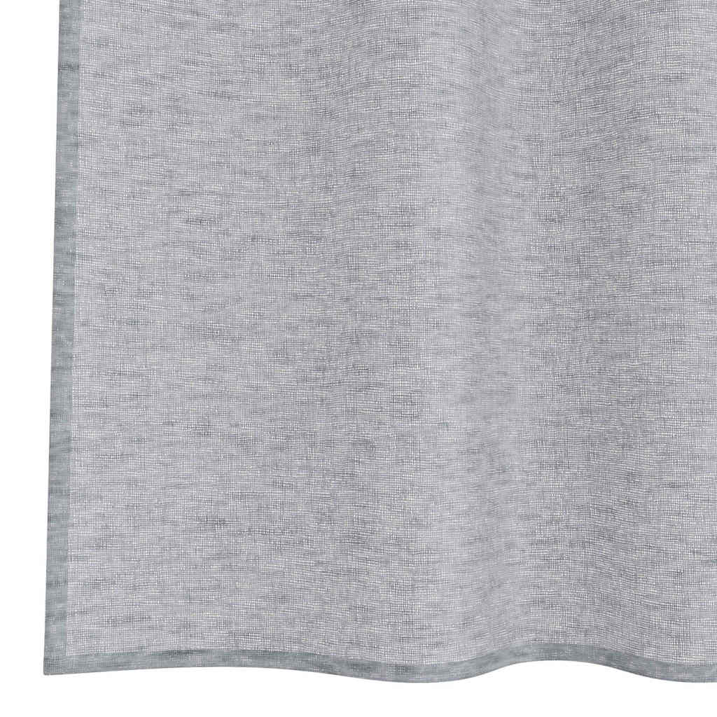 Cortina de Voile 2 pcs Cinzento escuro 140x225cm Poliéster