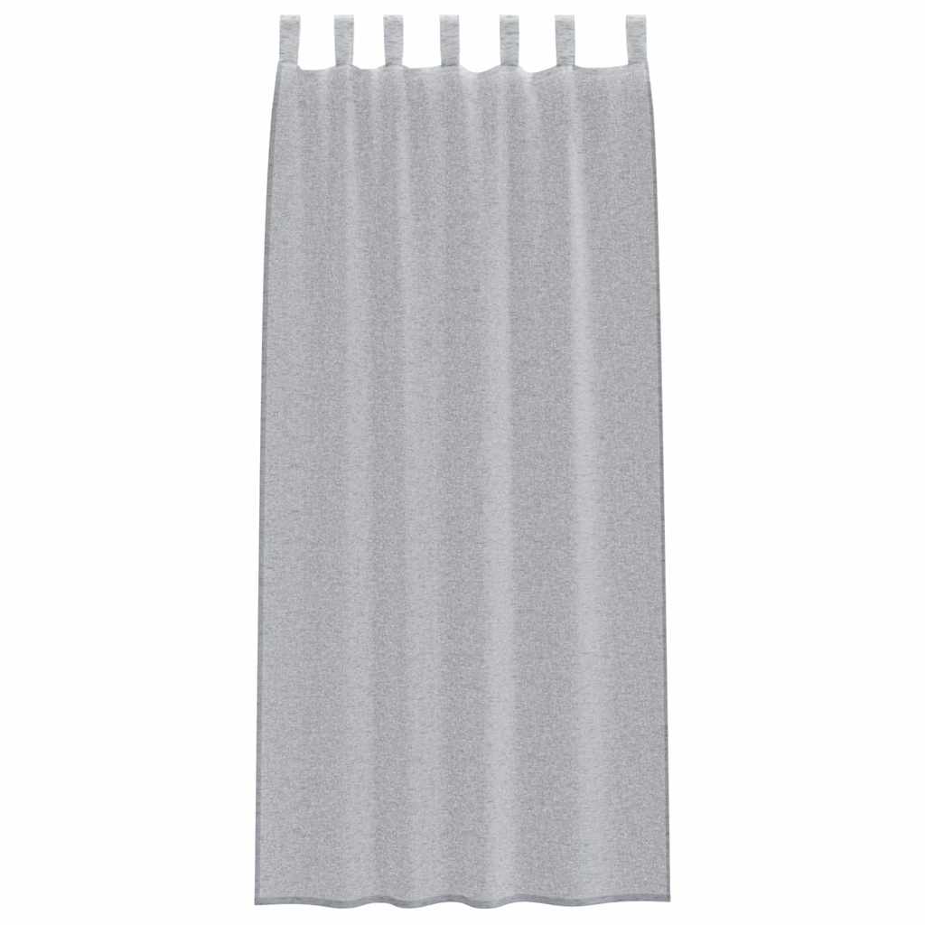 Cortina de Voile 2 pcs Cinzento escuro 140x260cm Poliéster