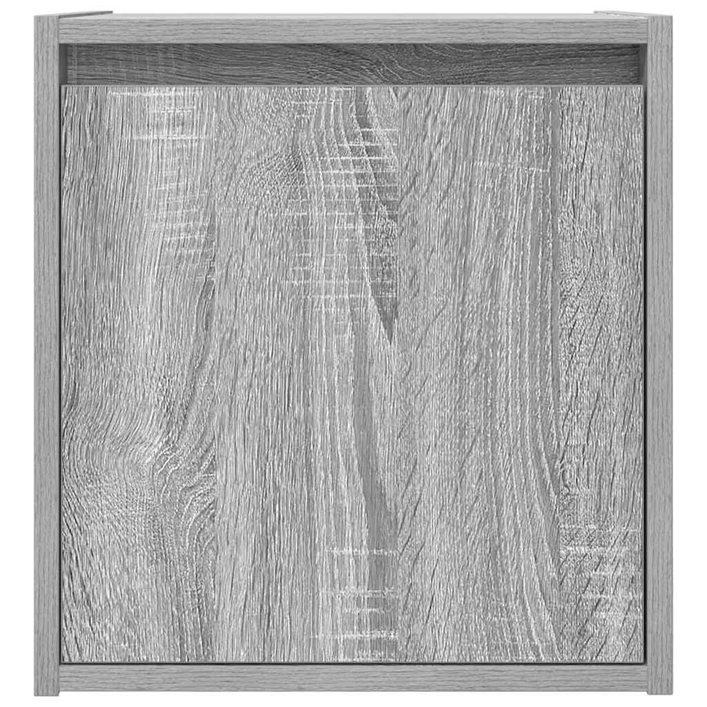 Mesa de cabeceira de parede 38x34x40 cm cinzento sonoma