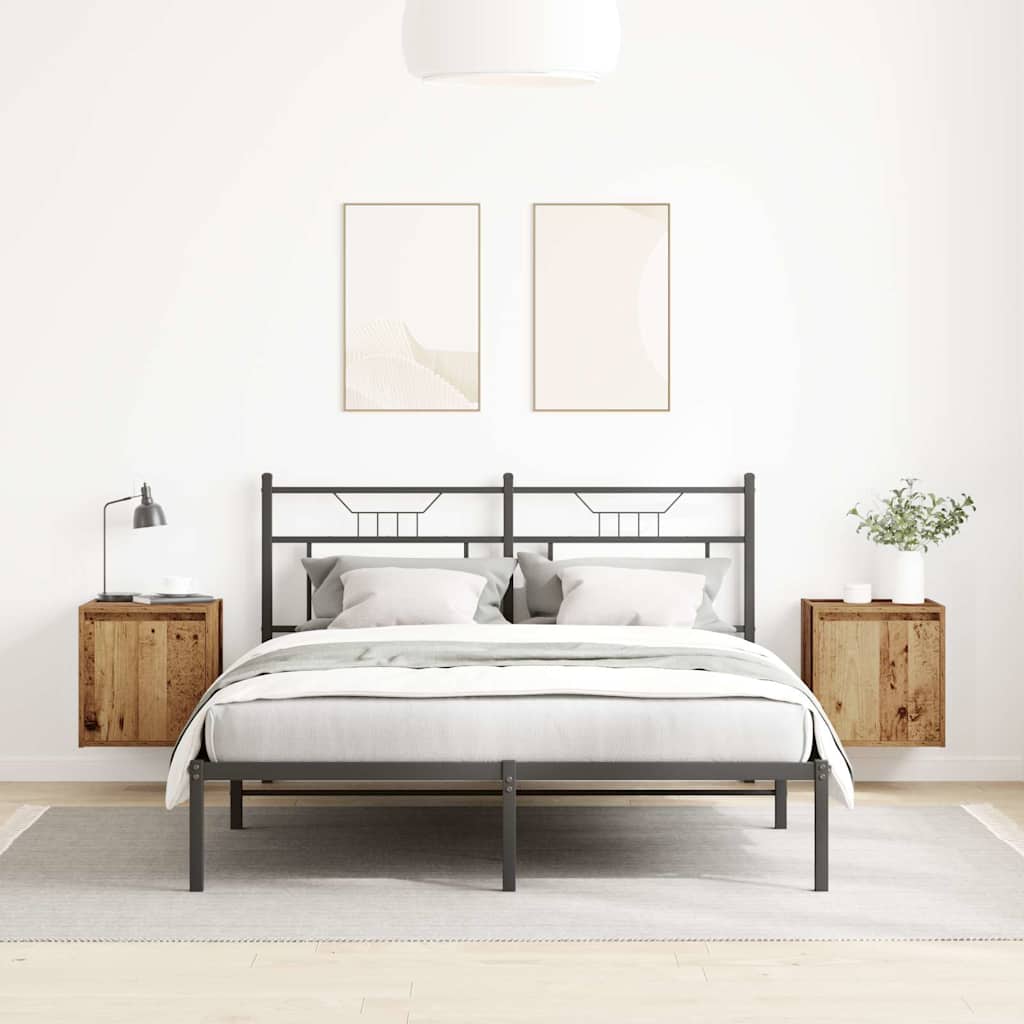 Mesas de cabeceira de parede 2 pcs 38x34x40cm madeira velha