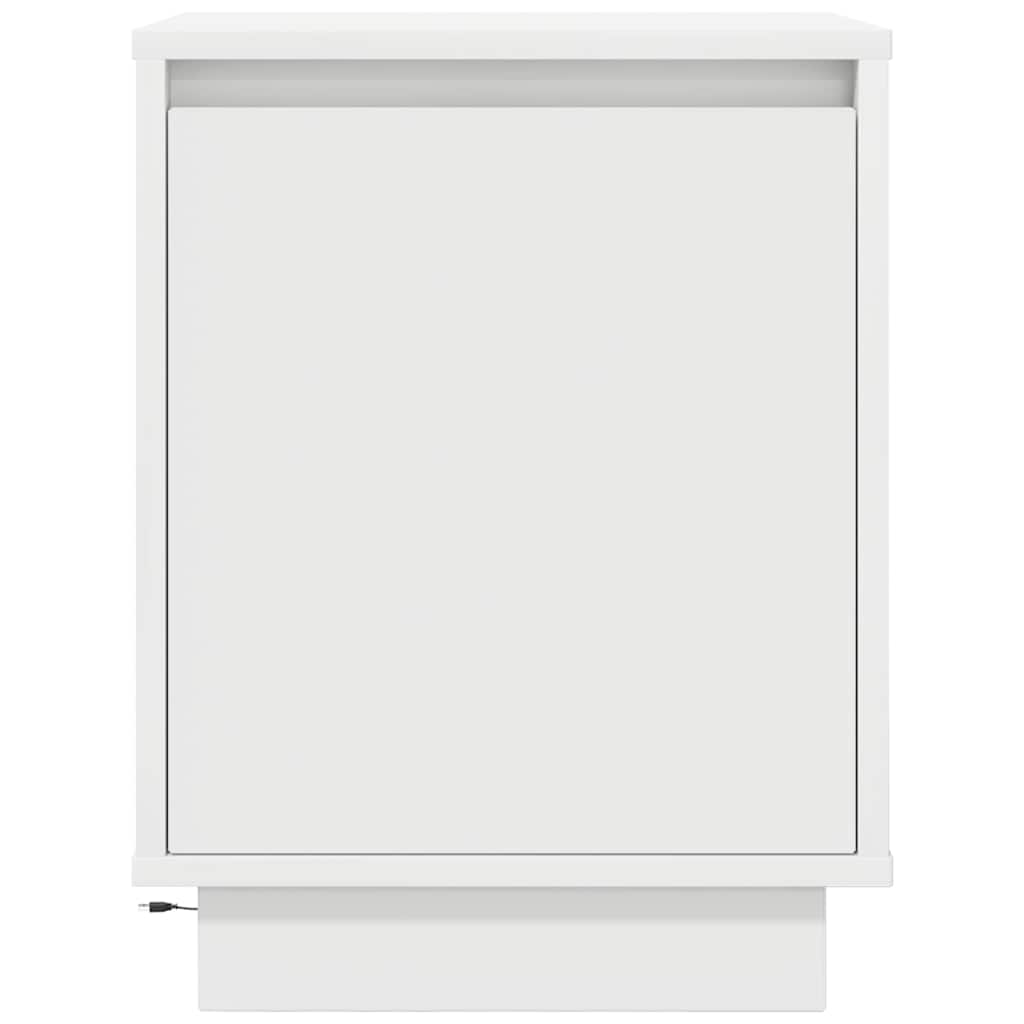Mesas cabeceira c/ luzes LED 2 pcs 38x34x50 cm branco