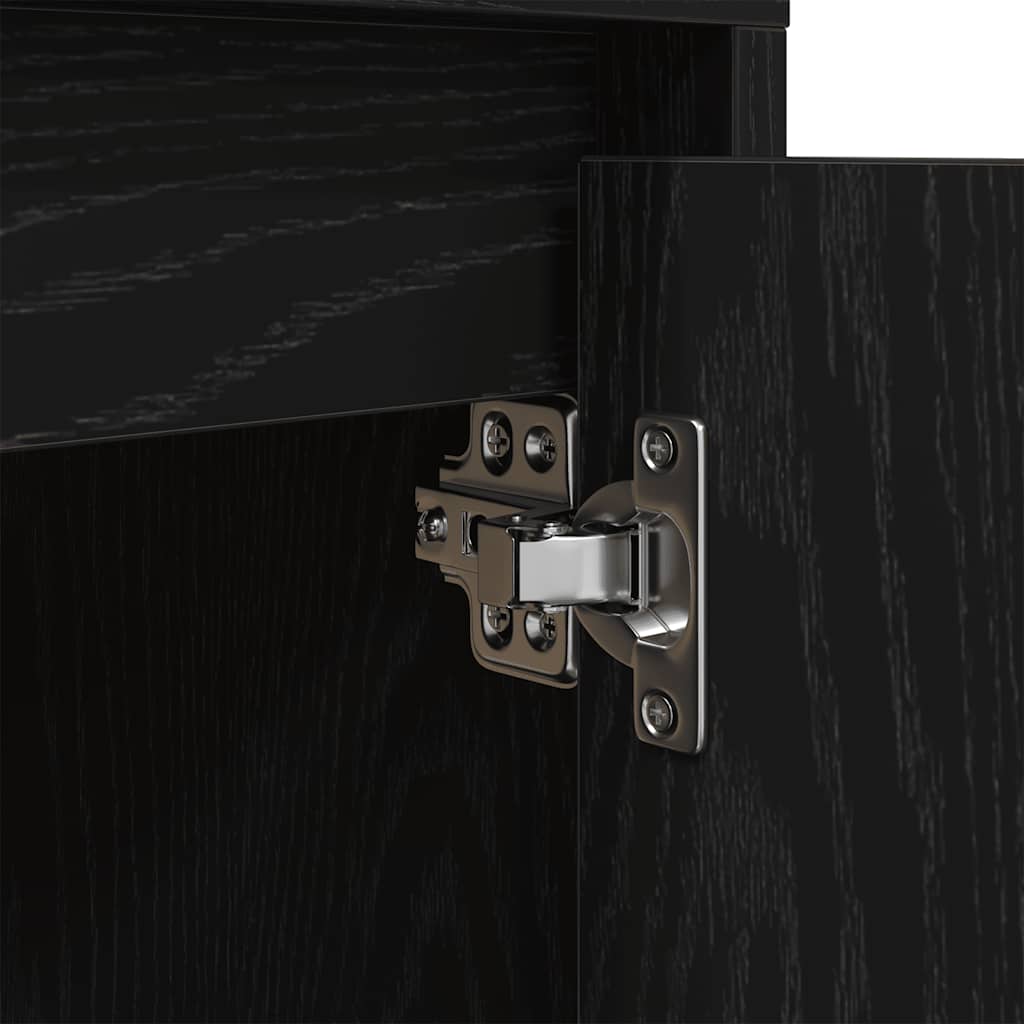 Mesa de cabeceira com luzes LED 38x34x50 cm preto