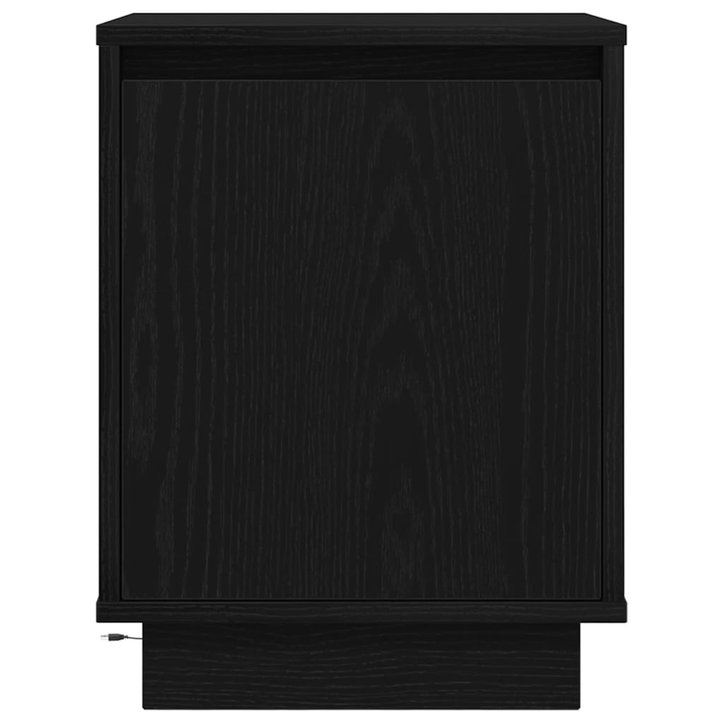 Mesas cabeceira c/ luzes LED 2 pcs 38x34x50 cm preto
