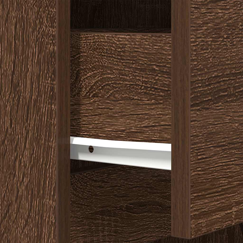 Mesa cabeceira 39x35x125cm derivados madeira carvalho castanho