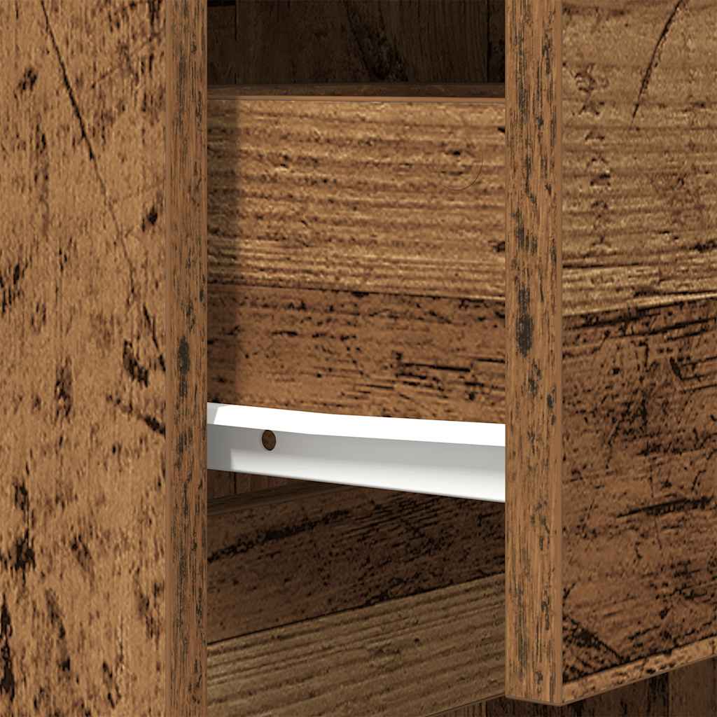 Mesa de cabeceira madeira velha 39x35x125 cm madeira trabalhada