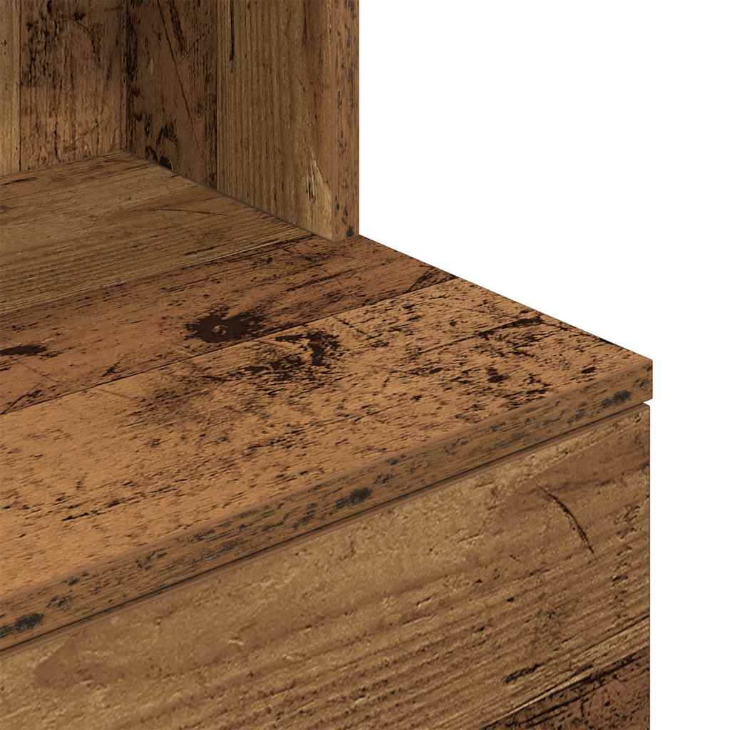 Mesa de cabeceira madeira velha 39x35x125 cm madeira trabalhada