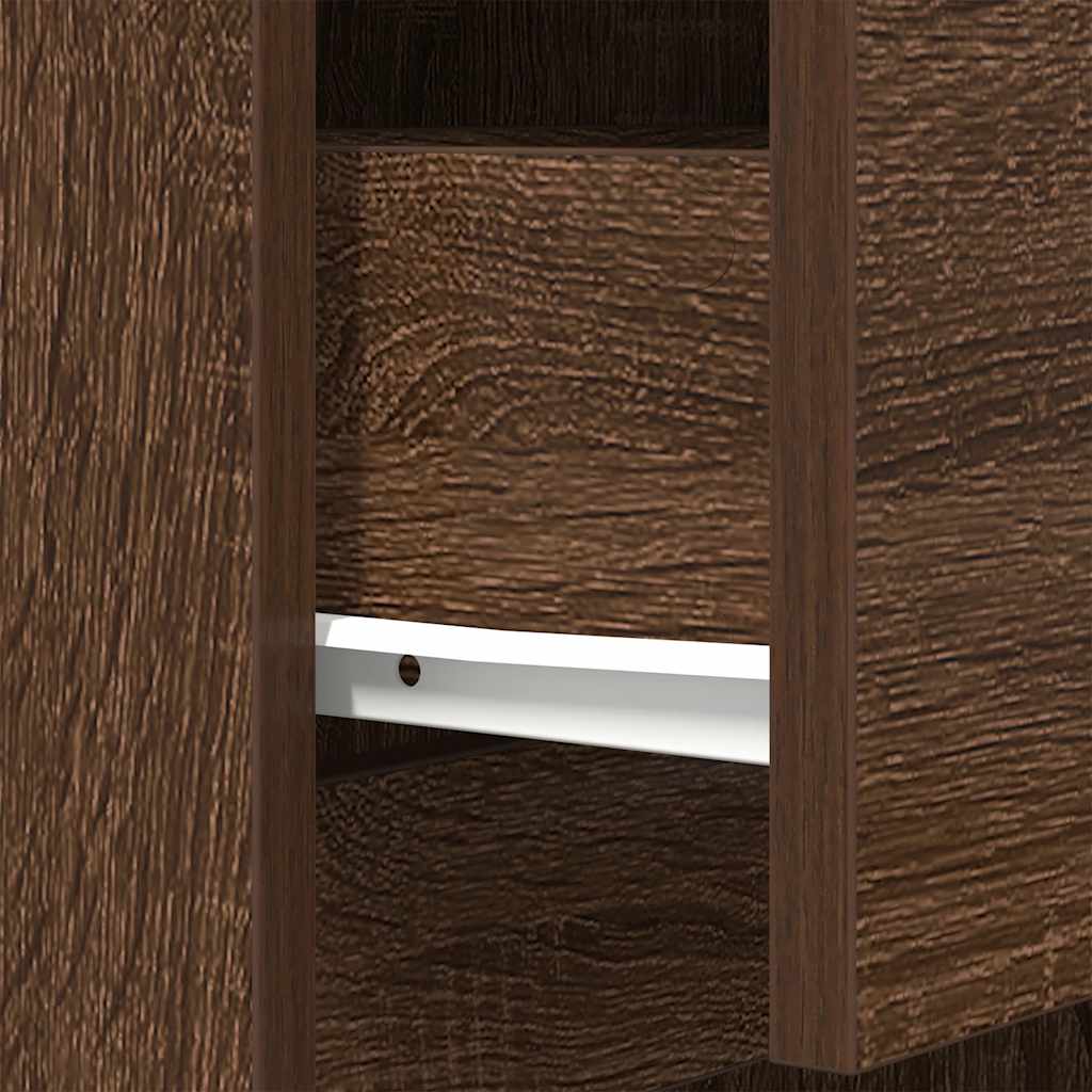 Mesa cabeceira 39x35x65 cm derivados madeira carvalho castanho