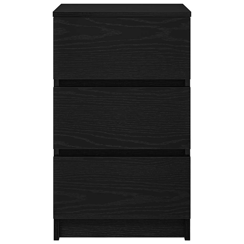 Mesa de cabeceira com 3 gavetas 39x35x65 cm preto