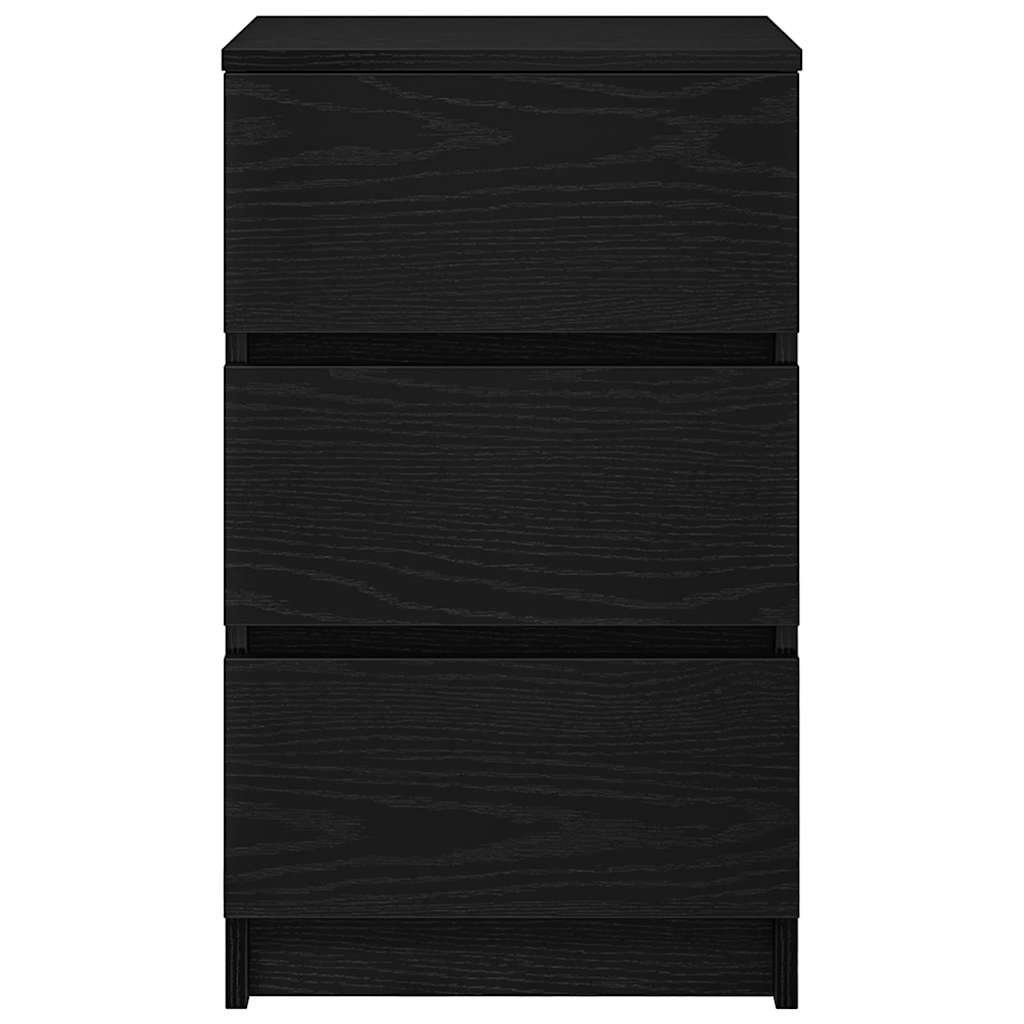 Mesas de cabeceira 3 gavetas 2 pcs 39x35x65cm preto