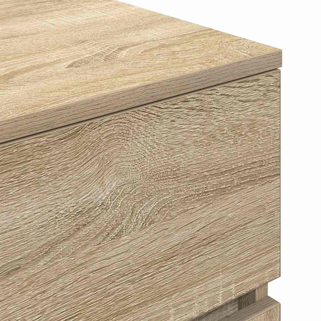 Mesa de cabeceira com 3 gavetas 39x35x65 cm carvalho sonoma
