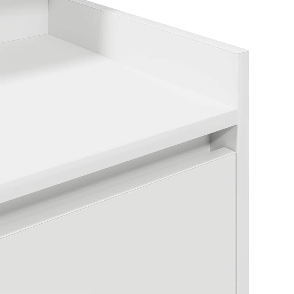 Mesa de cabeceira com 2 gavetas 38x34x80 cm branco