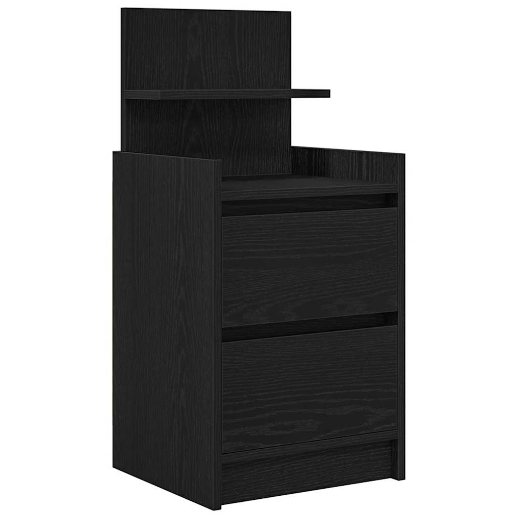 Mesas de cabeceira com 2 gavetas 2 pcs 38x34x80 cm preto