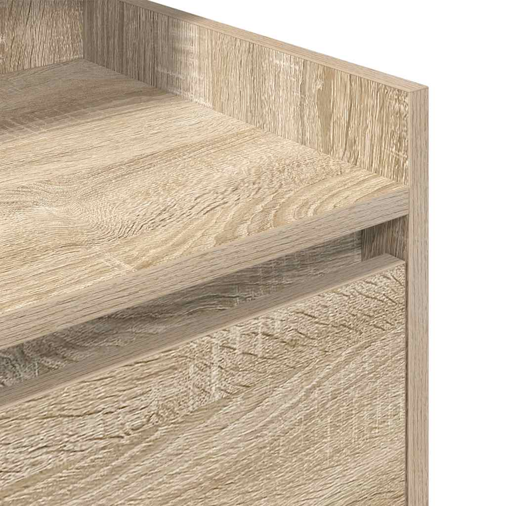 Mesa de cabeceira com 2 gavetas 38x34x80 cm carvalho sonoma