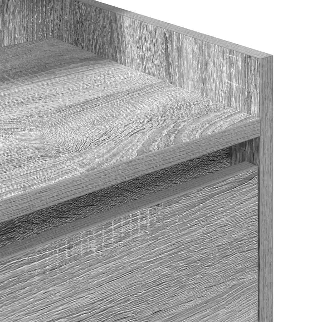 Mesa de cabeceira com 2 gavetas 38x34x80 cm sonoma cinzento