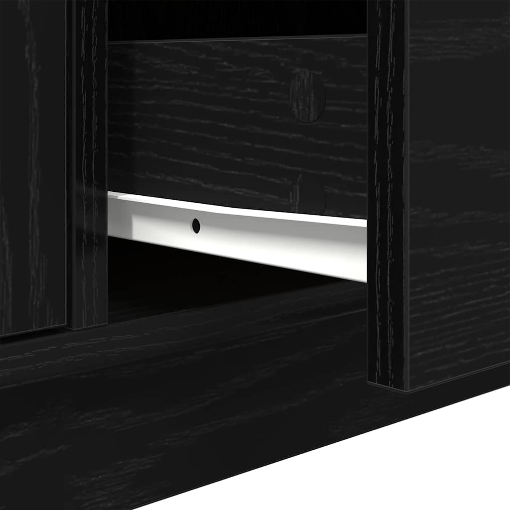 Móvel de TV com luzes LED 100x41x50 cm carvalho preto