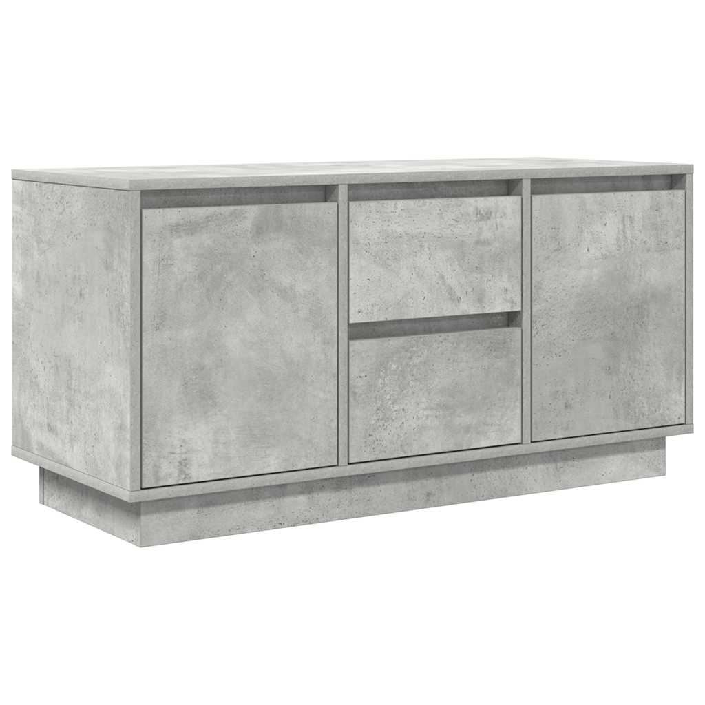 Móvel de TV com luzes LED 100x41x50 cm cinzento cimento