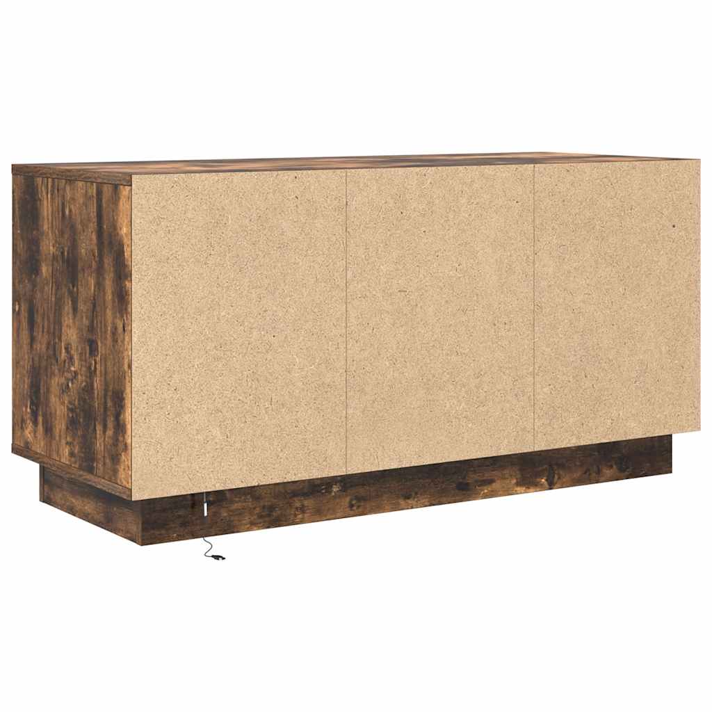 Móvel de TV com luzes LED 100x41x50 cm carvalho fumado