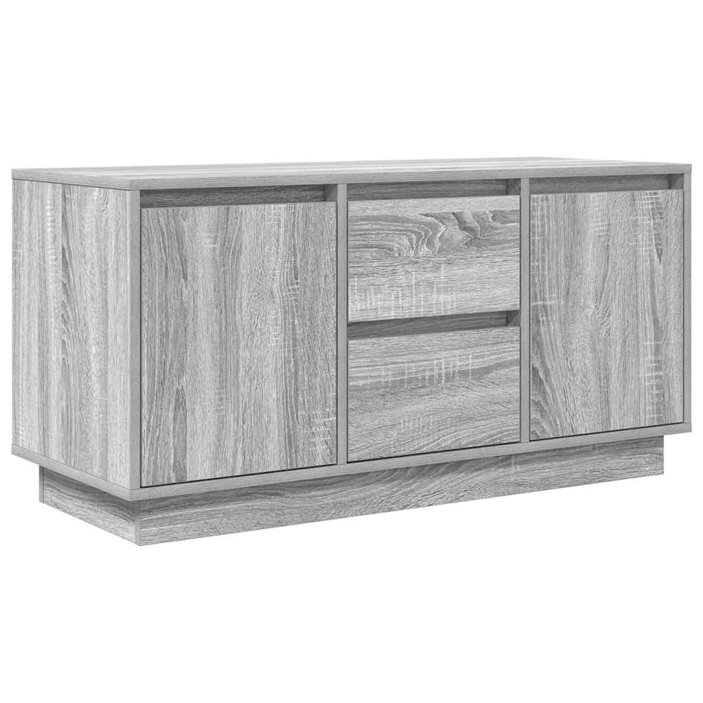 Móvel de TV com luzes LED 100x41x50 cm cinzento sonoma