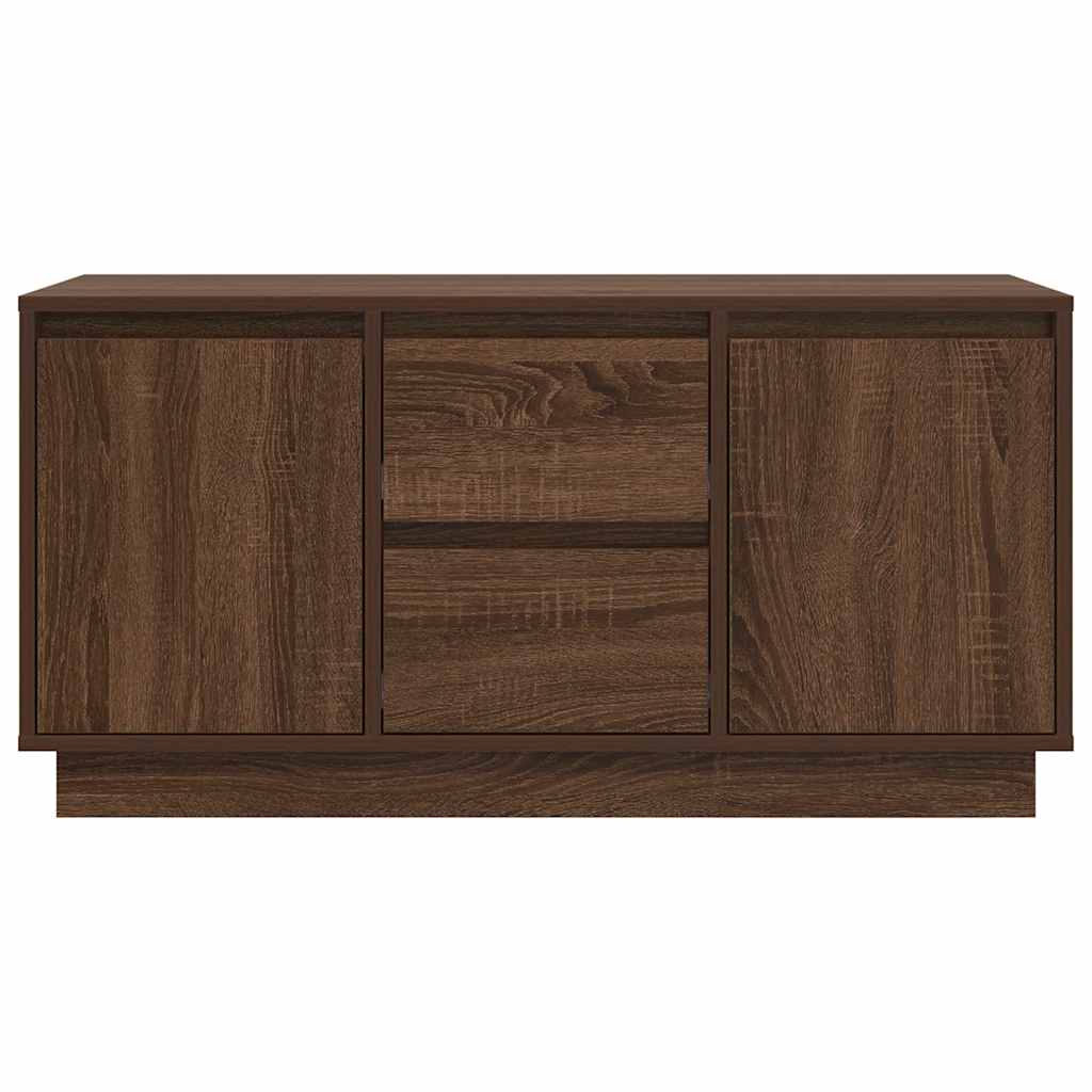 Móvel de TV com luzes LED 100x41x50 cm carvalho castanho