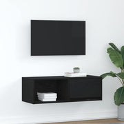 Móvel de TV 80x31x25,5 cm derivados de madeira carvalho preto