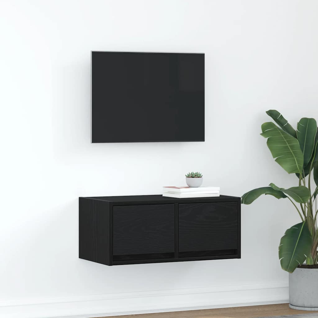 Móvel de TV 60x31x25,5 cm derivados de madeira carvalho preto