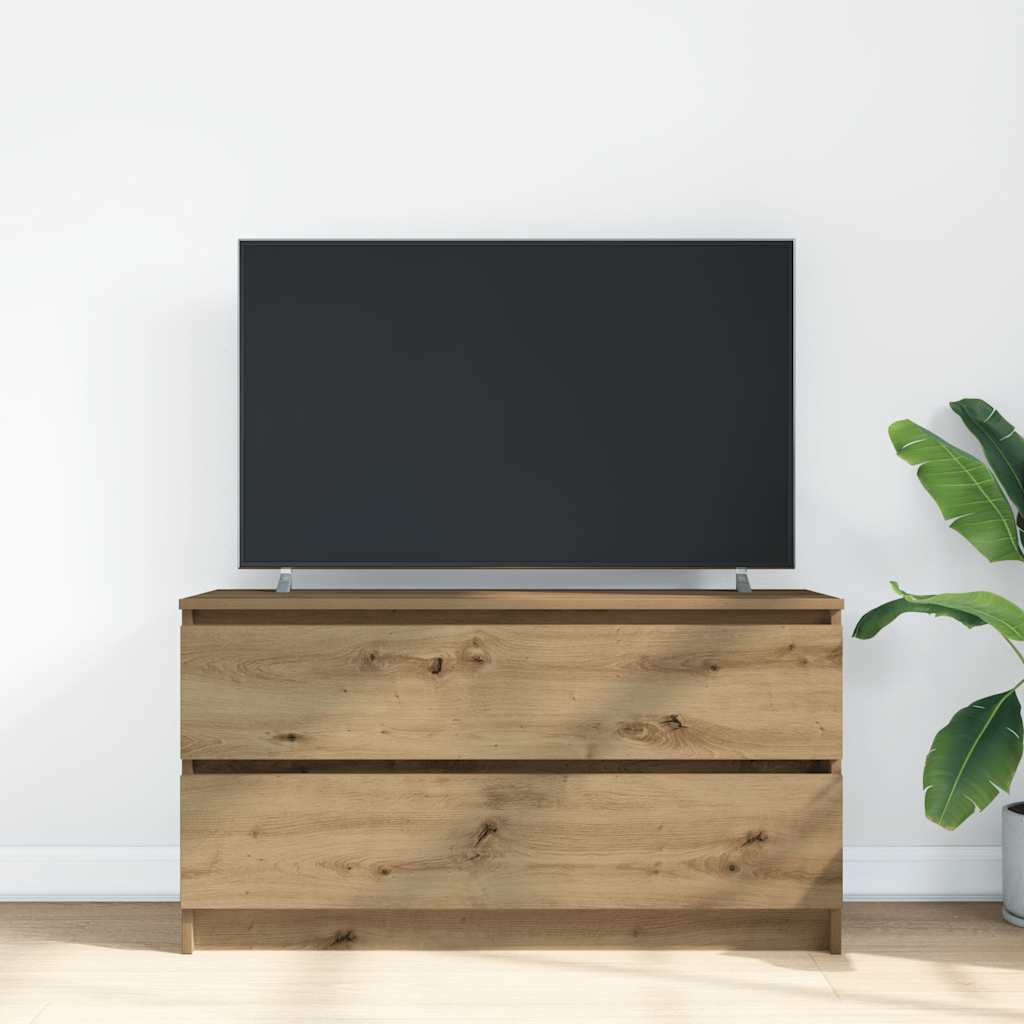 Móvel de TV 100x35x54cm derivados de madeira carvalho artisiano