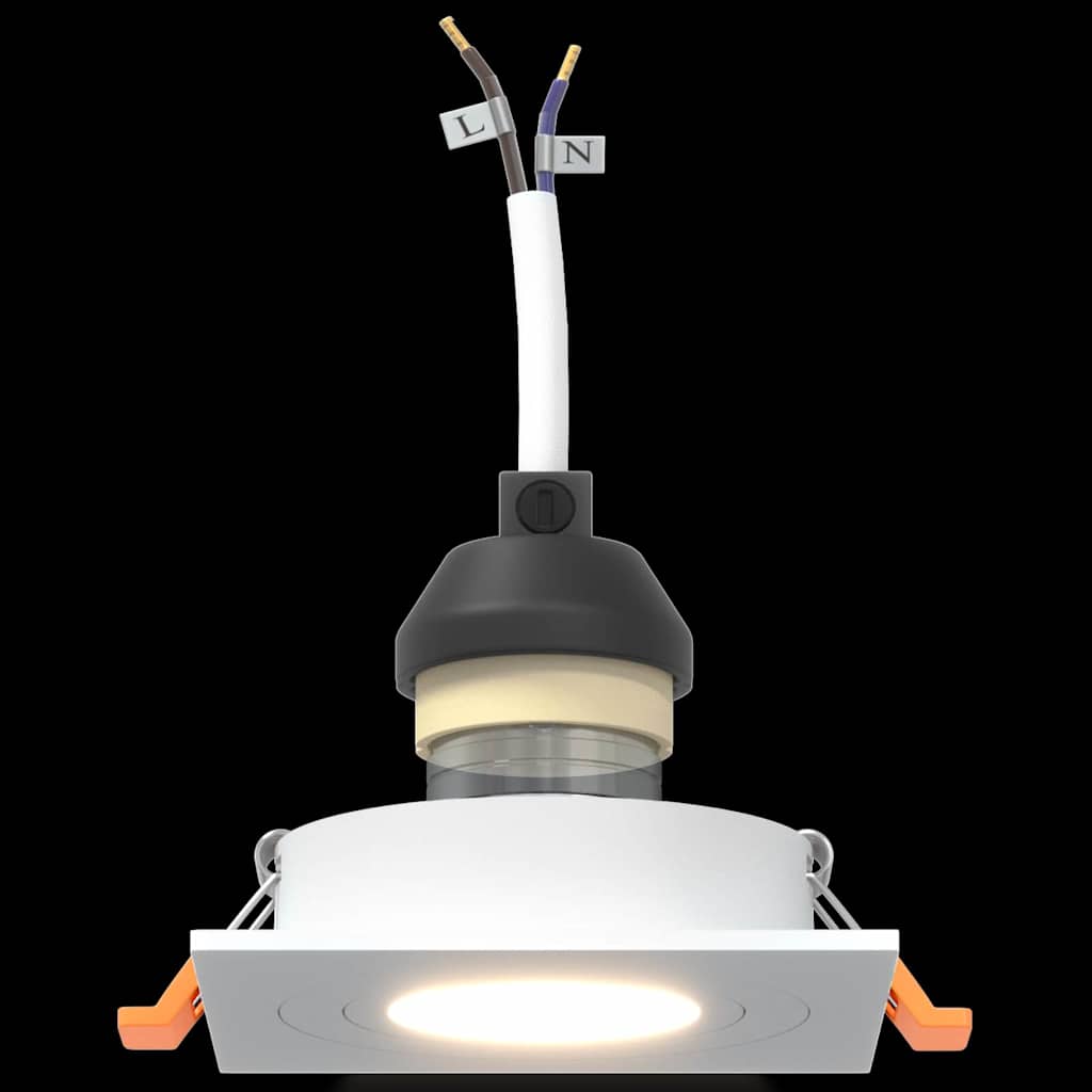 Spotlights com holofotes 6 pcs Branco 9 x 9 x cm Alumínio
