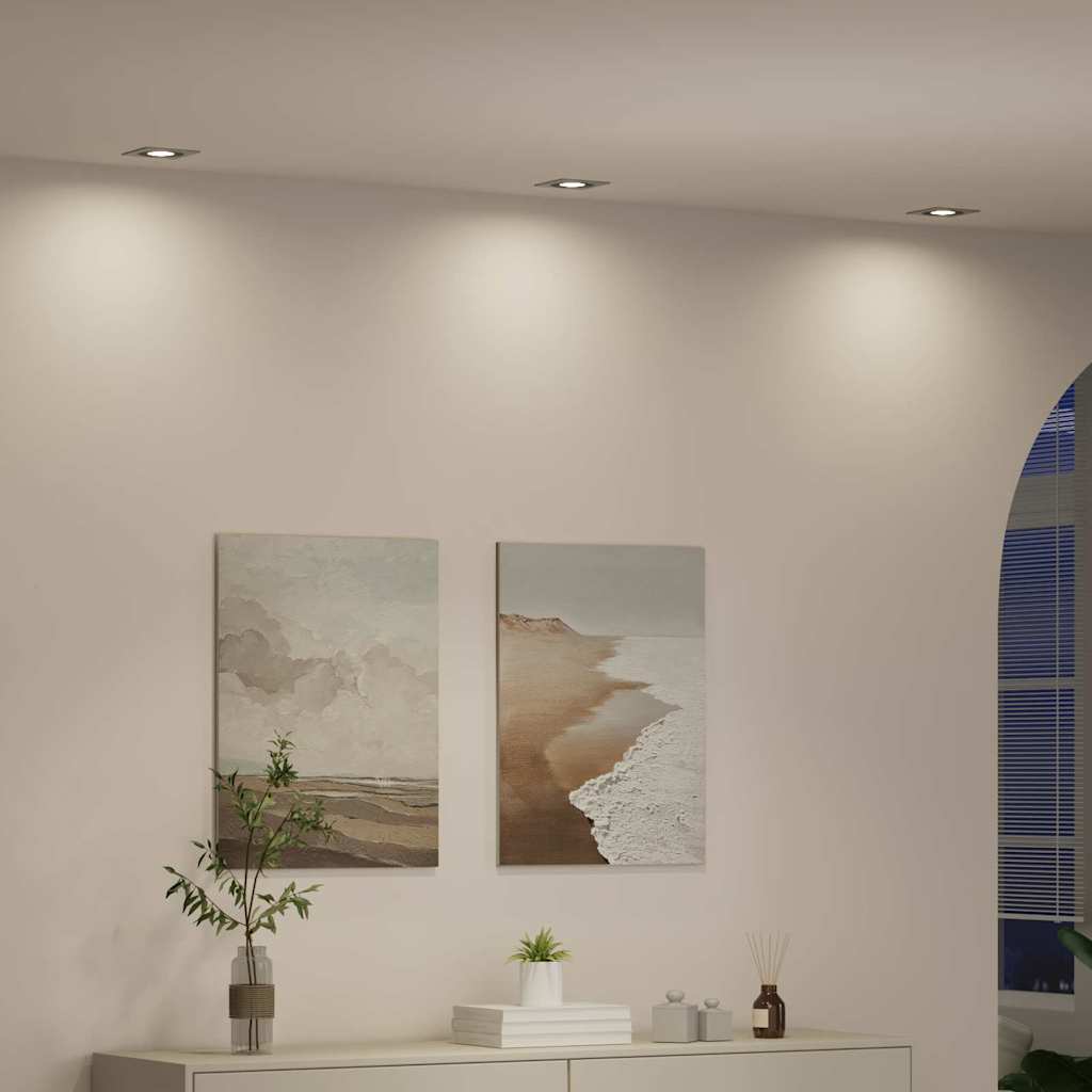 Spotlights com holofotes 6 pcs Prateado 9 x 9 x cm Alumínio