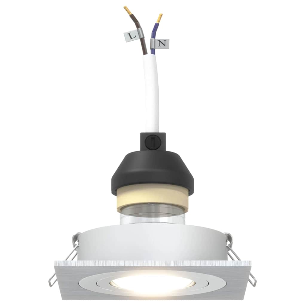 Spotlights com holofotes 6 pcs Prateado 9 x 9 x cm Alumínio