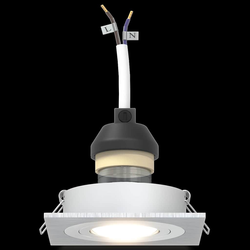 Spotlights com holofotes 6 pcs Prateado 9 x 9 x cm Alumínio