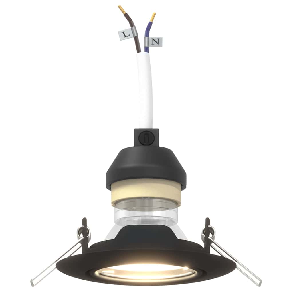 Spotlights com holofotes 6 pcs Preto 9 x 9 cm Metal