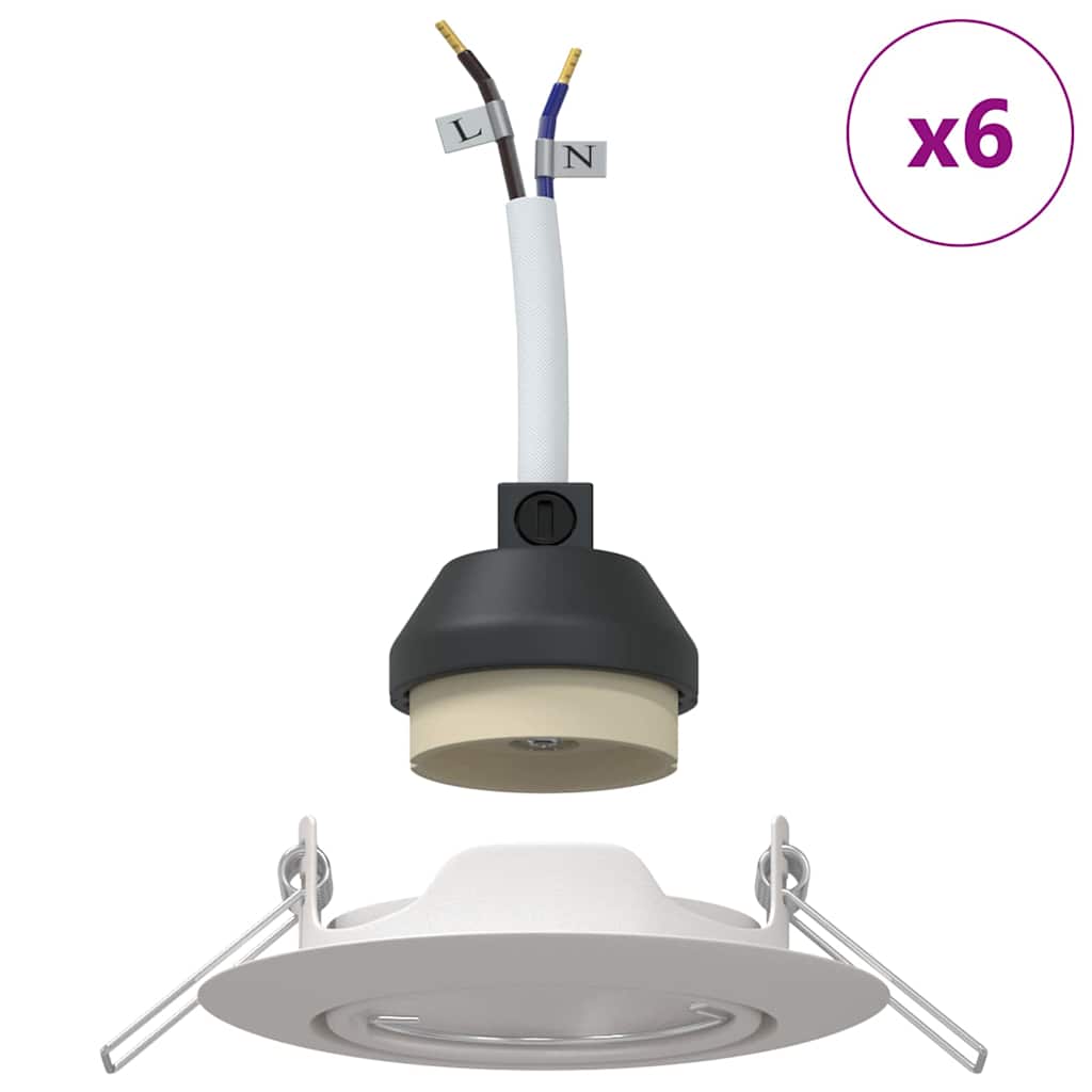 Spotlights com holofotes 6 pcs Branco 9 x 9 cm Metal