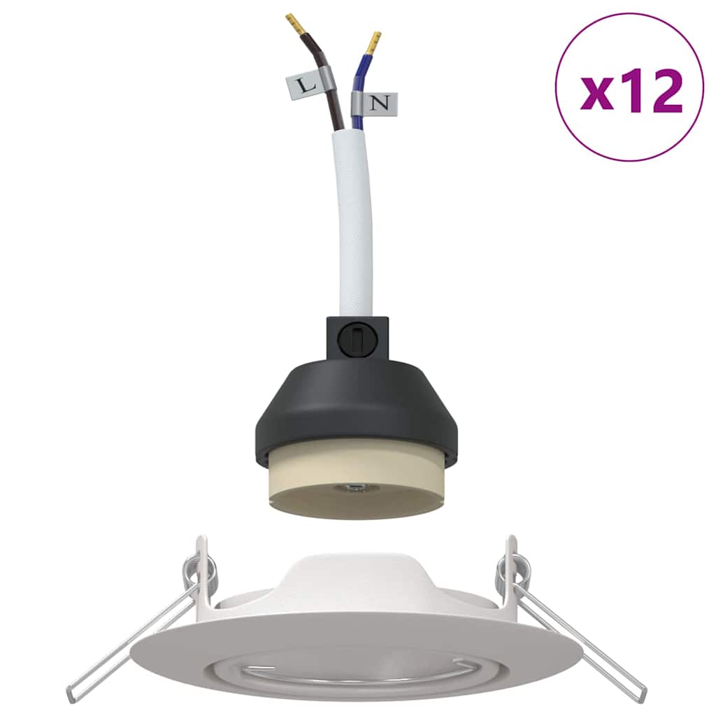 Spotlights com holofotes 12 pcs Branco 9 x 9 cm Metal