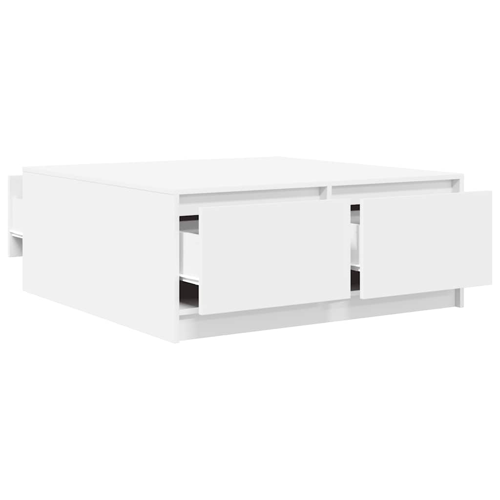 Mesa de centro com gavetas 100x100x40 cm branco