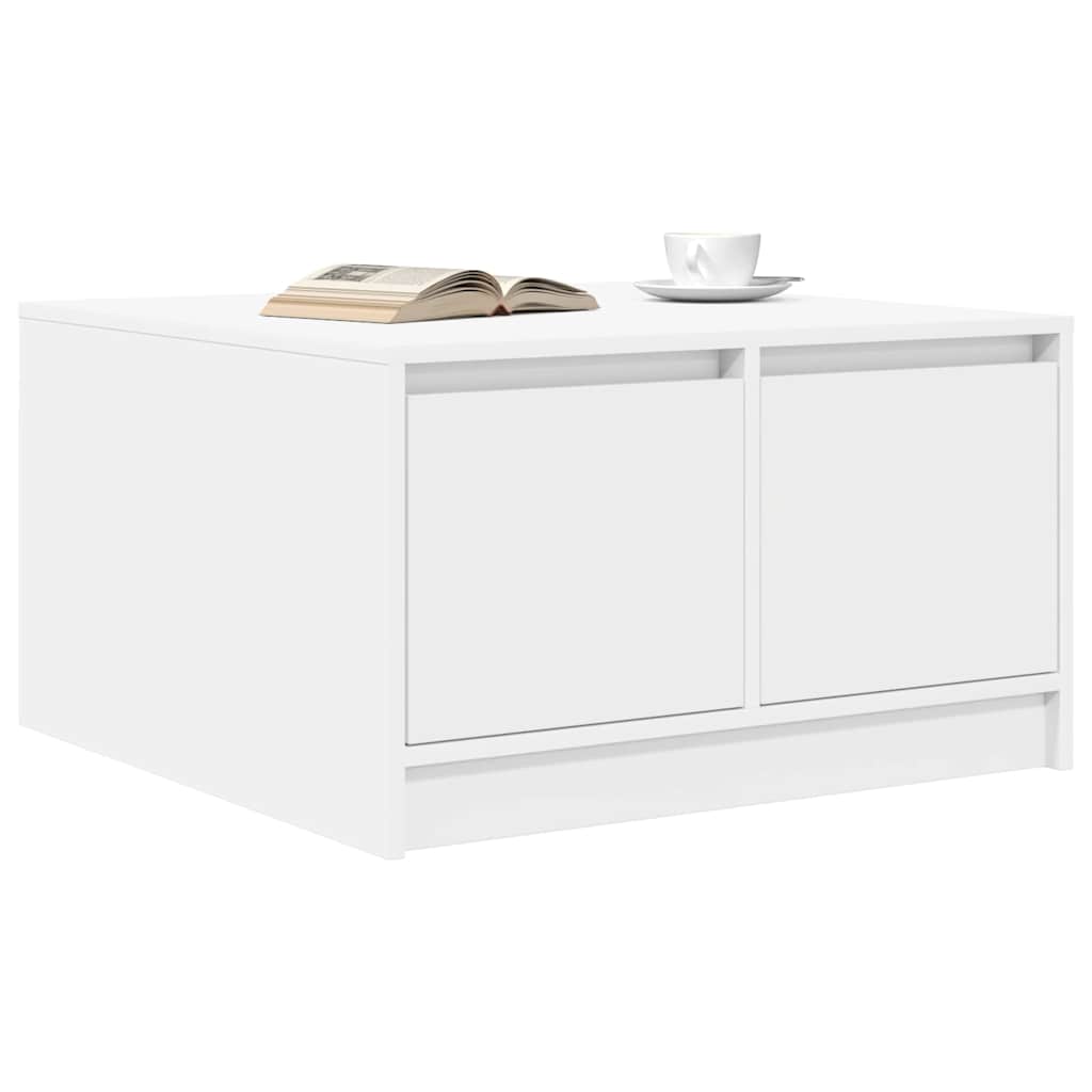 Mesa de centro com gavetas 70,5x70x40 cm branco