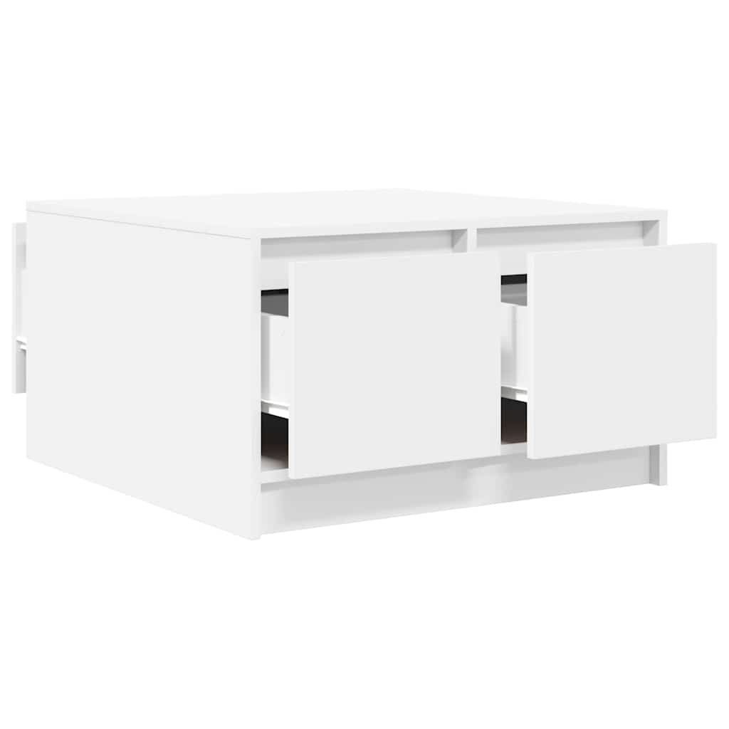 Mesa de centro com gavetas 70,5x70x40 cm branco