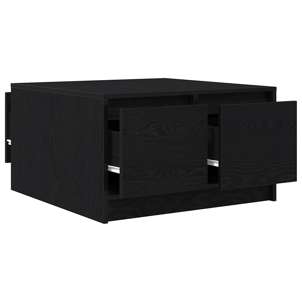 Mesa de centro com gavetas 70,5x70x40 cm carvalho preto