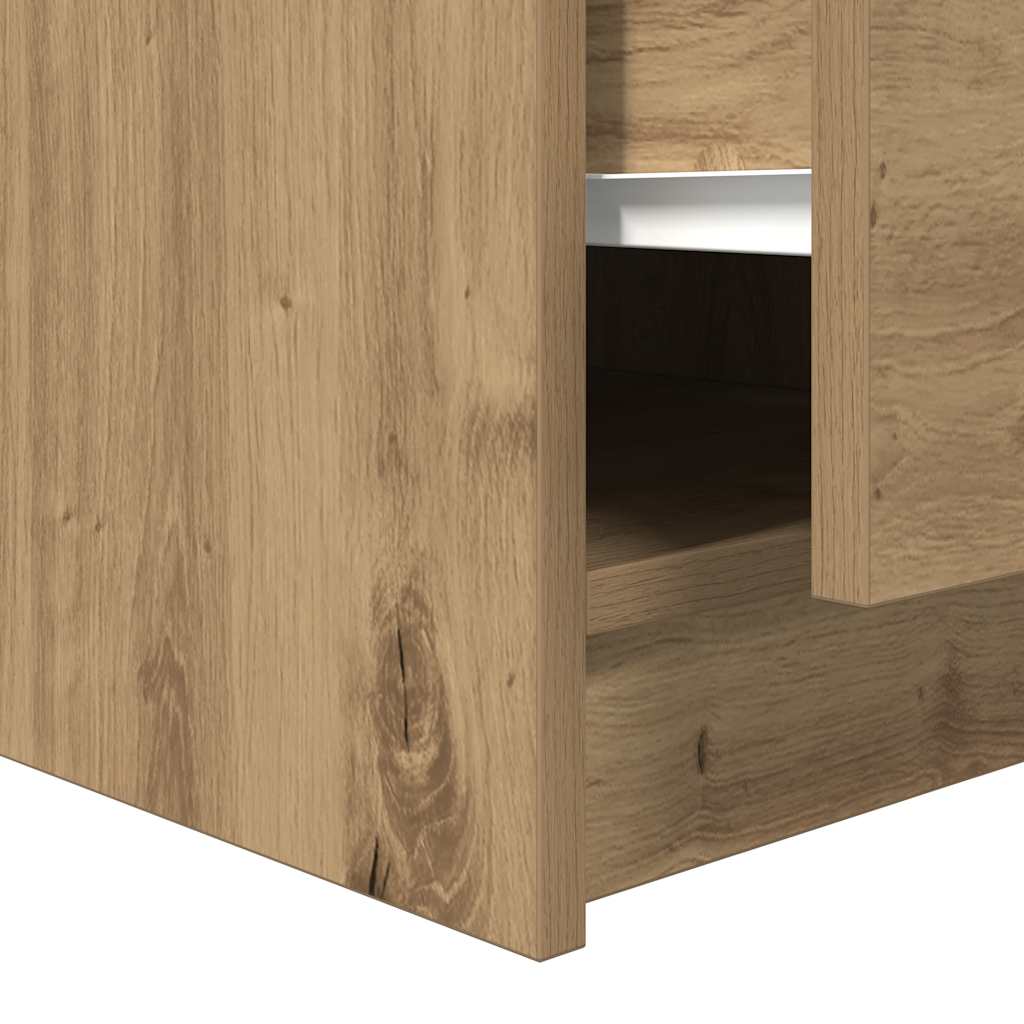 Mesa de centro com gavetas 70,5x70x40 cm carvalho artesanal