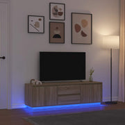 Móvel de TV com luzes LED 160,5x41x50 cm carvalho sonoma