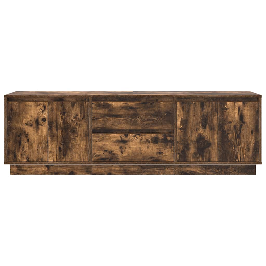 Móvel de TV com luzes LED 160,5x41x50 cm carvalho fumado