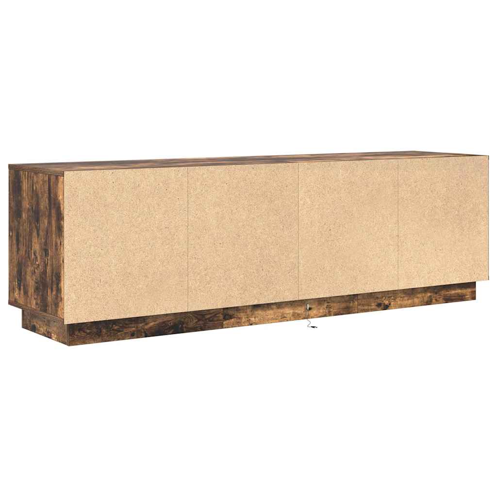 Móvel de TV com luzes LED 160,5x41x50 cm carvalho fumado