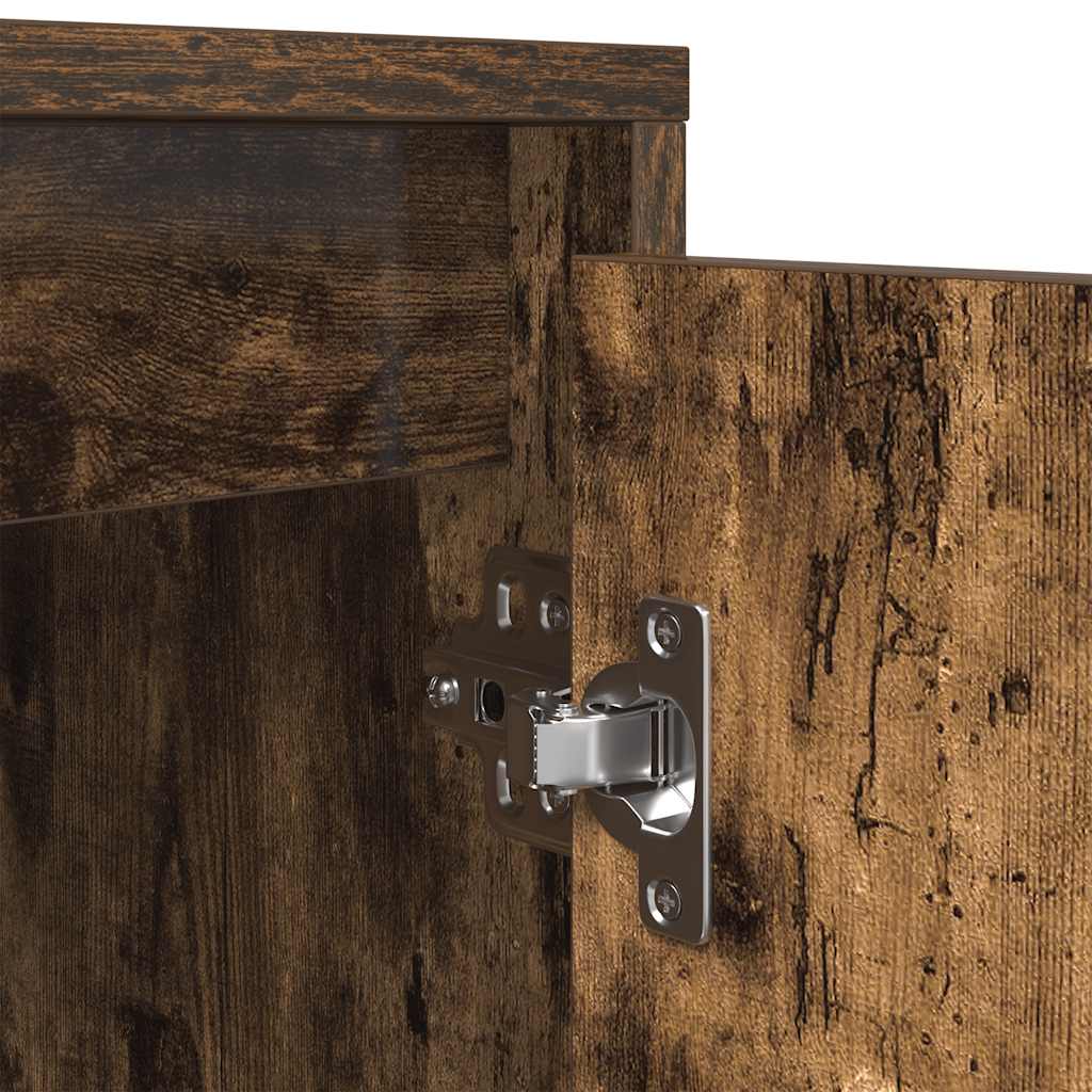 Móvel de TV com luzes LED 160,5x41x50 cm carvalho fumado