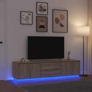 Móvel de TV com luzes LED 193,5x41x50 cm carvalho sonoma