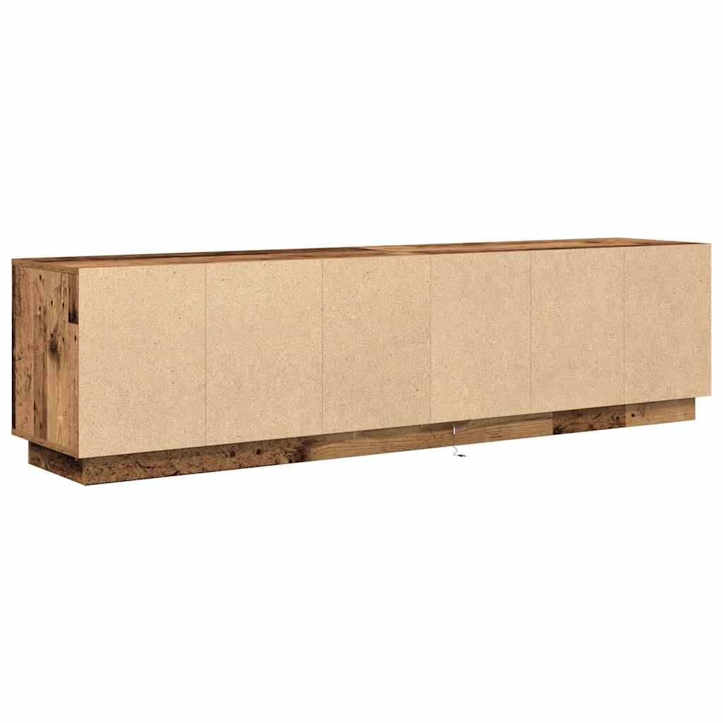Móvel de TV com luzes LED 193,5x41x50 cm madeira velha