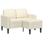 Sofá 2 lugares com Chaise em L 125 cm veludo creme