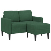 Sofá 2 lugares com Chaise em L 125 cm linho verde escuro