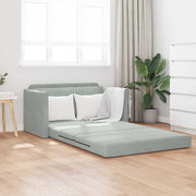 Sofá-Cama Cinzento-claro 124 x 204 x 61 cm Veludo
