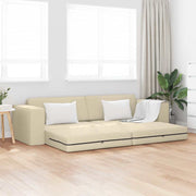 Sofá-cama de chão Creme 245 x 78 x 77 cm tecido