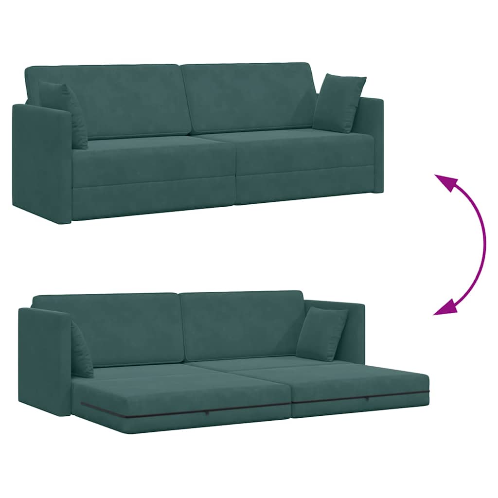 Sofá-Cama Verde-escuro 213 x 70 x 77 cm Veludo